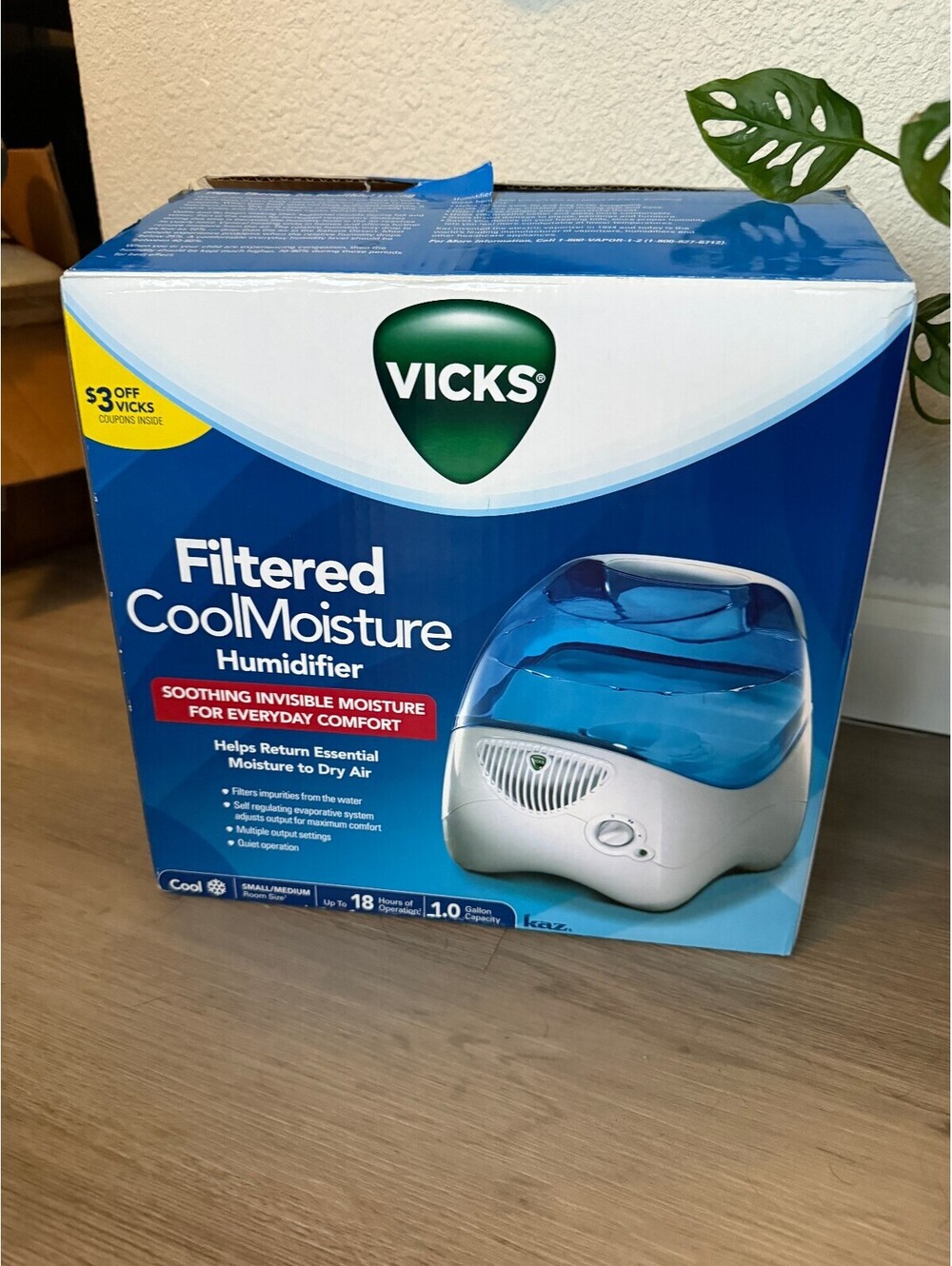 Vicks Filtered Cool Moisture Humidifier 1 Gallon White